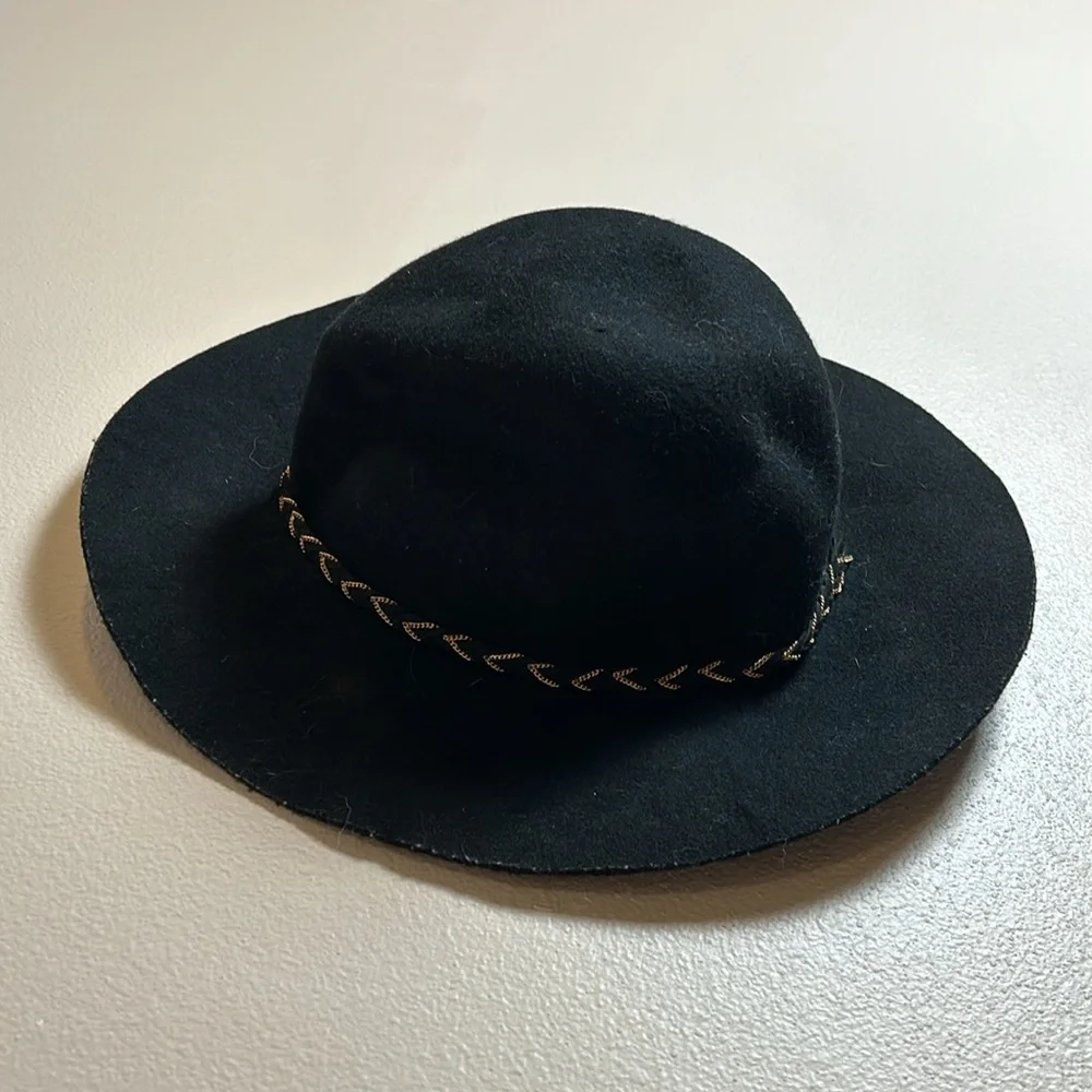 A‎ New Day Black Wool Wide Brim Hat
